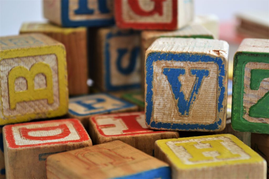 painted toy blocks