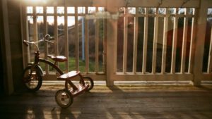 tricycle on a porch